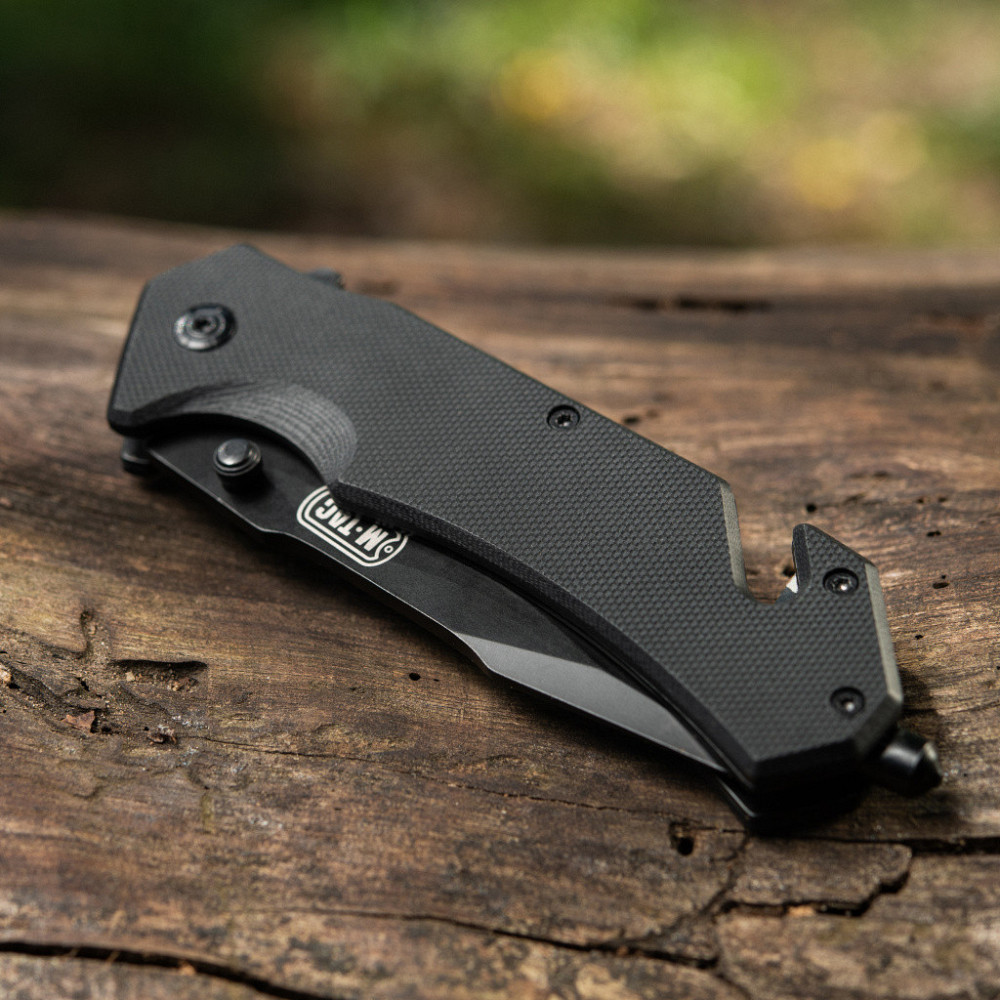 Тактичний Складаний Ніж зі склобоєм та стропорізом M-Tac "Type 3" (60024002) Нержавіюча сталь Нововолинськ - фото 7