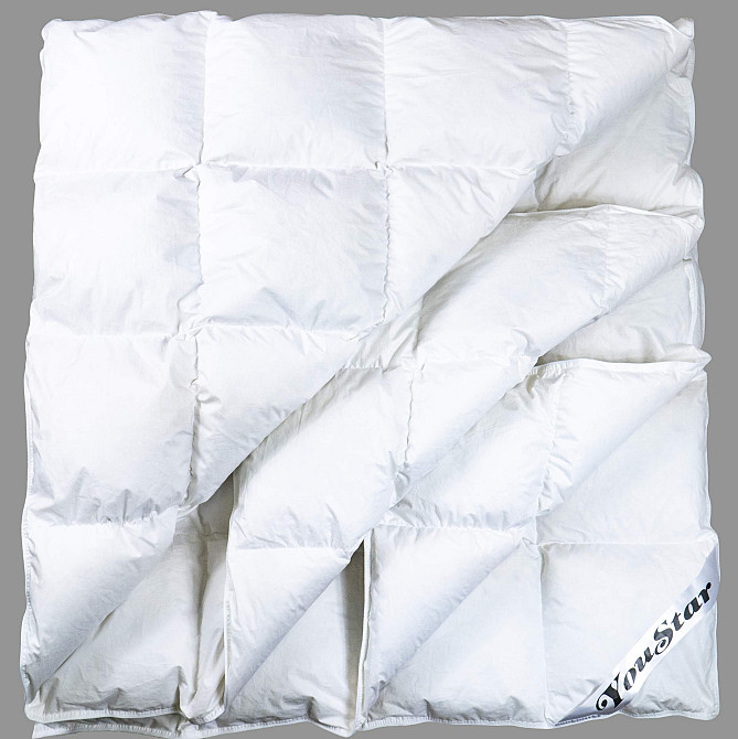 Напівпухова полуторна ковдра YouStar 50% пух 50% перо, розмір 145x205 см (Білий) Суми - фото 18