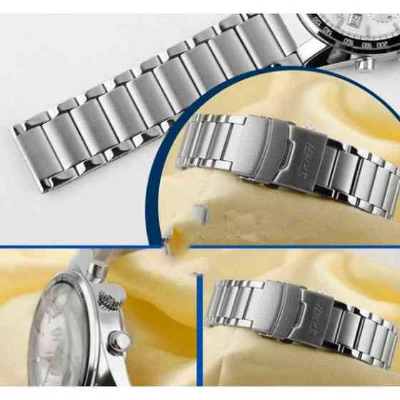 Чоловічий наручний годинник Skmei Tandem 9096 Сріблястий Київ