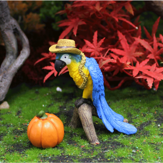 Дон Амиго фигурка попугая Ара с тыквой 8.5 х 6.5 см для мини-сада и декора Одесса