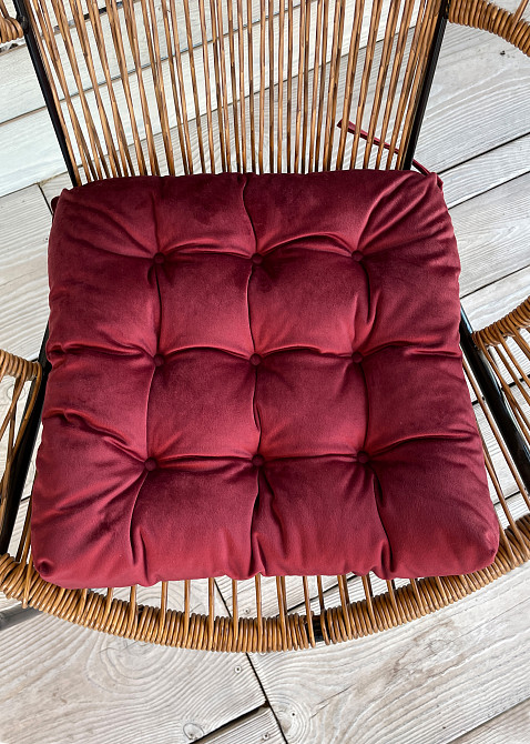 Подушка для стільців (40x40х5 см) Decorator Velour колір бордовий 84-118 Київ - фото 3