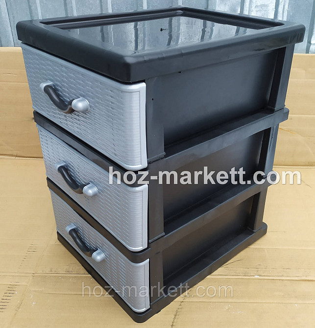 Комод-гамбочка міні на 3 ящики сіро-чорна Харків - фото 10