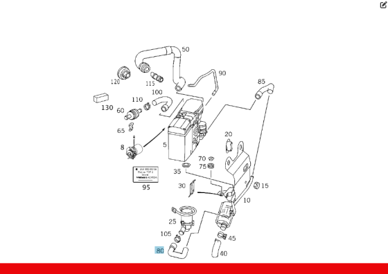 Mercedes-Benz  A2205060735 Шланг ОЖ до циркуляційного насоса автономного обігрівача CL C215 S-class short W220 S-class long V220 Одеса
