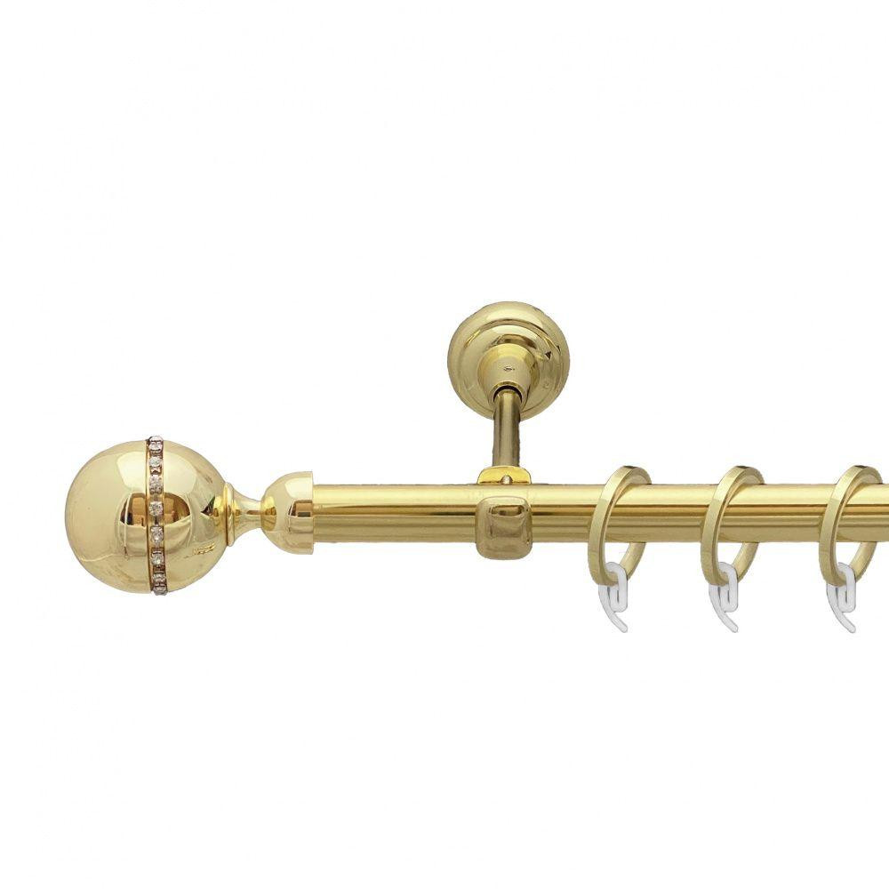 Карниз Orvit Кортеза металевий однорядний відкритий гладка труба кільце фасонне металеве  Золото 19 мм 240 см Львов - изображение 1