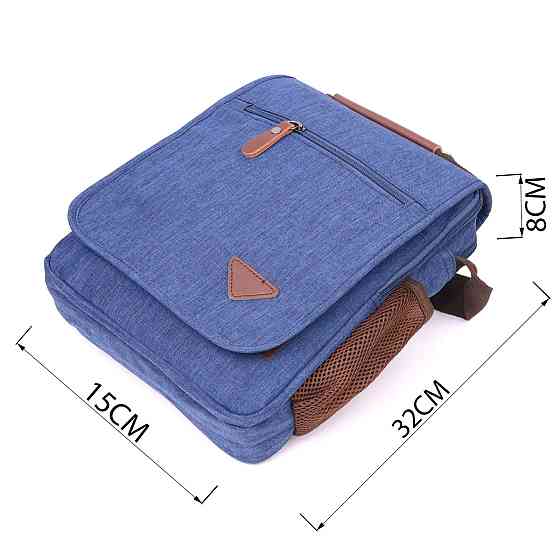 Цікава чоловіча сумка через плече із текстилю 21264 Vintage Синя Київ