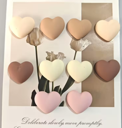 Набір магнітів «Серце» 10 шт, пастельні кольори Київ