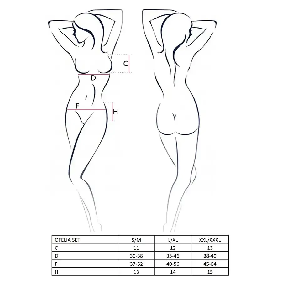 Комплект білизни Passion OFELIA SET OpenBra S/M, white, стрінги, відкритий ліф, широкий пояс Львів - фото 3