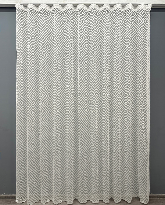 Тюль VR-Textil 1556т Ромб Меандр Жакард Молочний 200х270 см (42-0845) Київ - фото 2