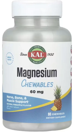 Магний цитрат KAL Magnesium Chewables 60mg  90 жев конфеты ананас Киев