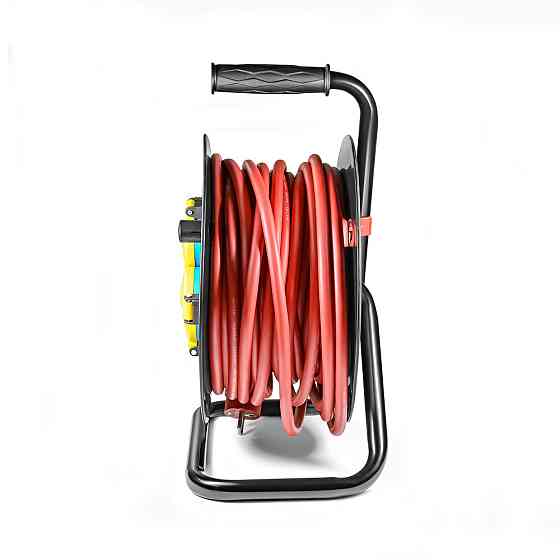 Подовжувач на котушці Stark CRP 2525-P (242000002) 4 розетки, 25 м, чорно-червоний ( 18933 ) Харків