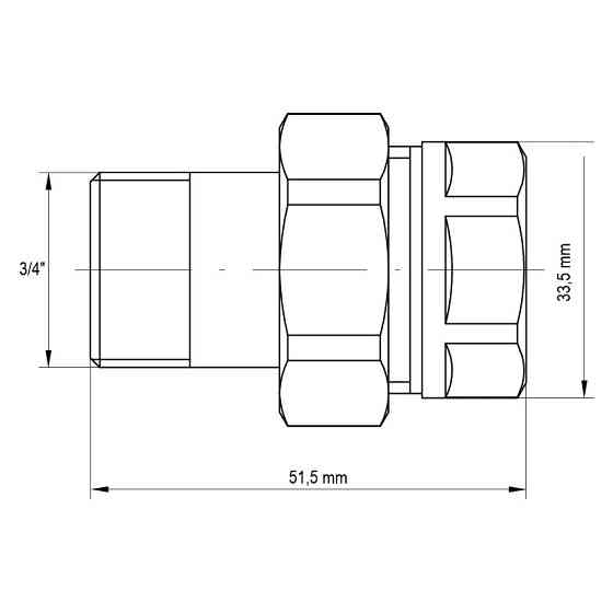 Згін американка 3/4 "прямий Koer KR.341 (KR0132) Київ