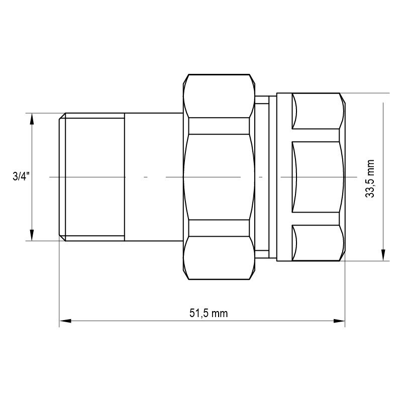 Згін американка 3/4 "прямий Koer KR.341 (KR0132) Київ - фото 2