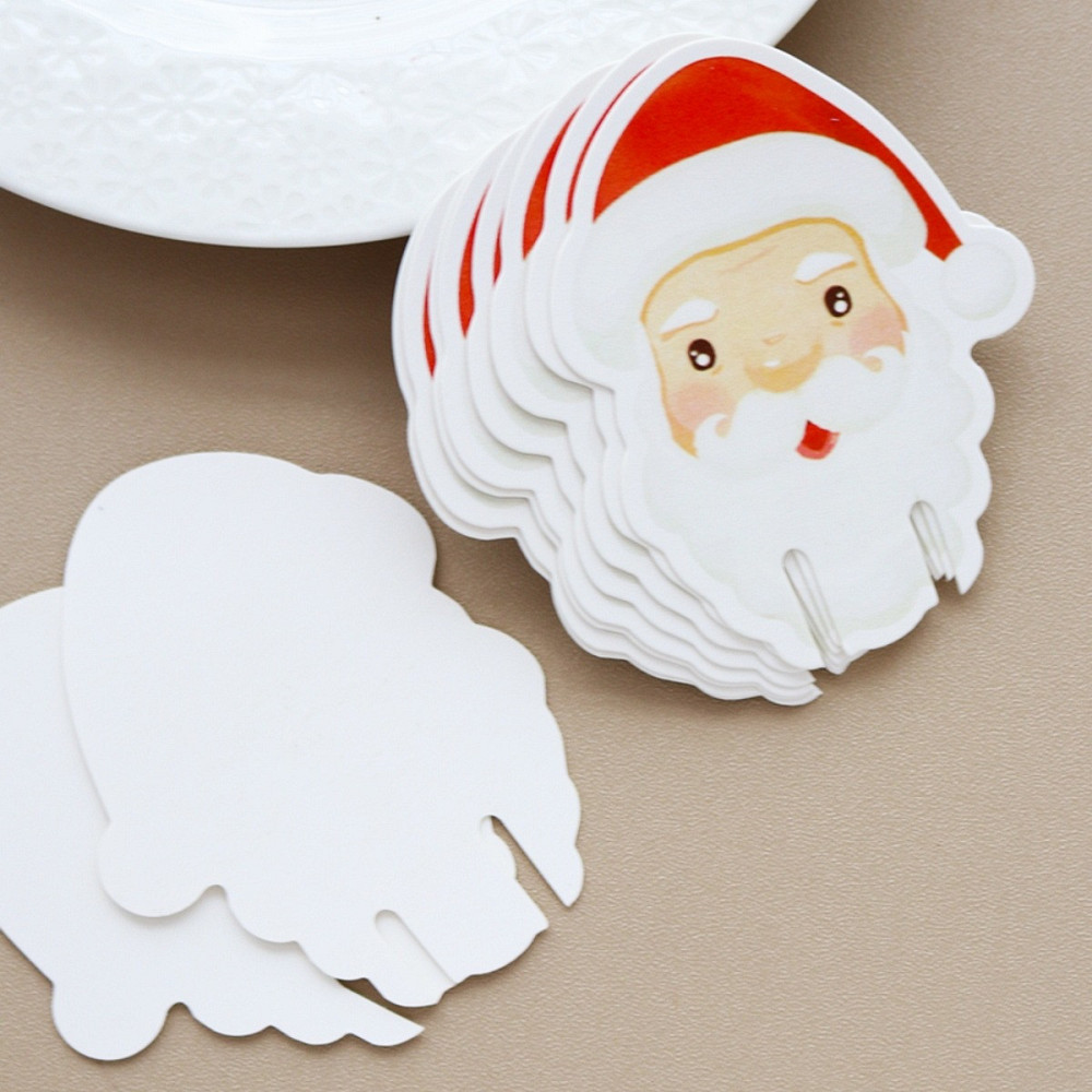 Декор на новый год на бокалы Дед Мороз 10 штук 7 на 5 см красно-белый Киев - изображение 10