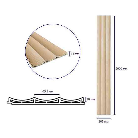 Рейка декоративна WPC стінова 205х14х2900мм SW-00003016 Київ