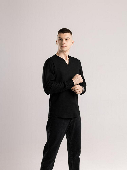 Сорочка чоловіча з довгим рукавом чорна Pobedov Horizon Київ - фото 6