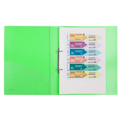 Папка на кольцах Axent А4 с 2-мя кольцами 700 мкм 25 мм Прозрачная зеленая (1207-26-A) Винница - изображение 2