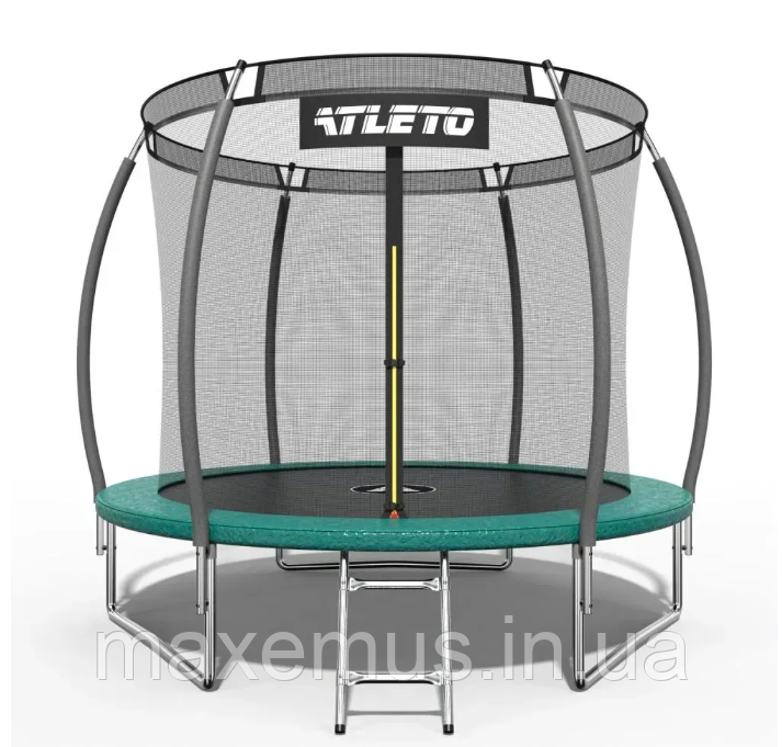 Батут Atleto 312 см (10 ft) зеленый с внутренней сеткой и лестницей (нагрузка до 150 кг) Мостиська - фото 17