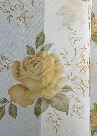 Тюль шифоновая с принтом цвет белый с оранжевым 1807т Киев