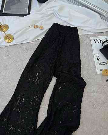 Жіночі мереживні штани-кльош із високою талією й шортики гіпюр + стрейч підкладка Чорний, 42/44 Одеса