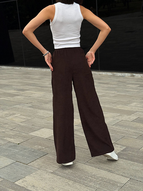 Жіночі вельветові штани палаццо "Garda" | Норма і батал Шоколадний, 50-52 Київ - фото 4