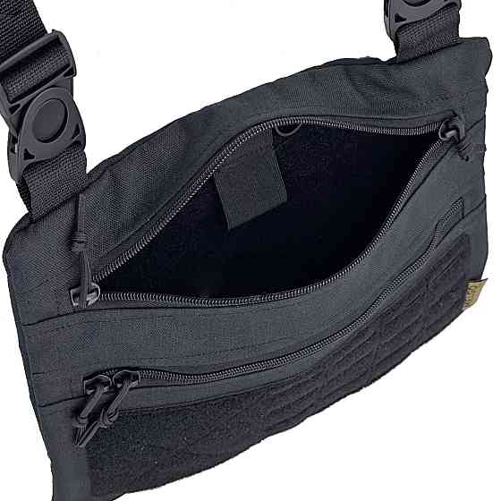 Тактична однолямкова сумка на плече , Чорна Poly-Cordura 900 D Київ