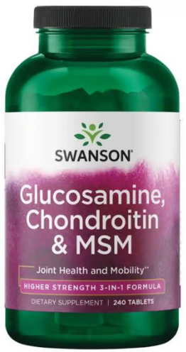 Глюкозамін хондроїтин та мсм Swanson Glucosamine Chondroitin & Msm Higher Strength 240 табл Київ - фото 1