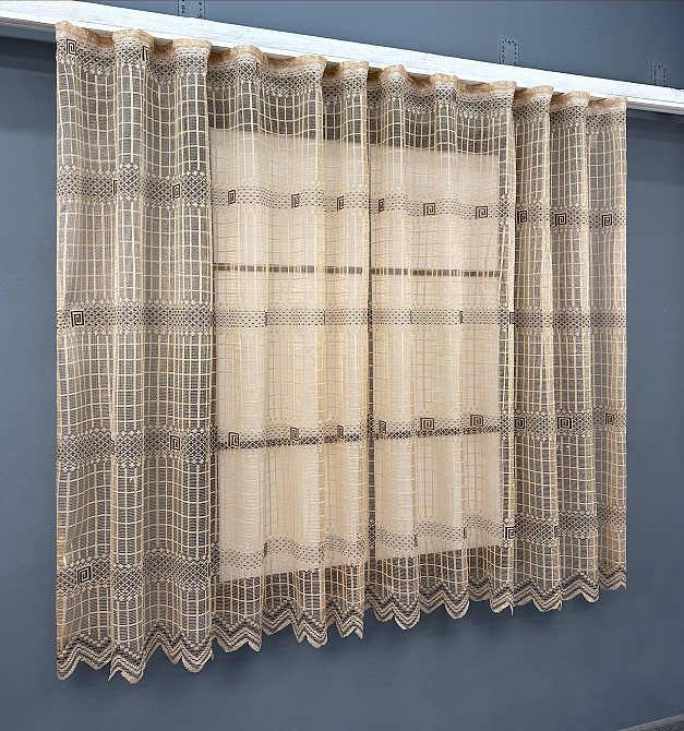 Тюль сетка VR-Textil Juli № 1151т Арка на кухню цвет какао с коричневым 250х150 см (53-0180) Киев - изображение 1