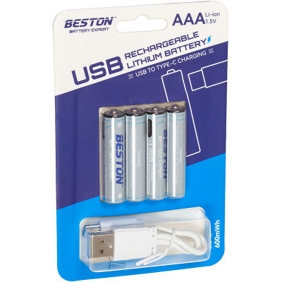 Аккумулятор Beston AAA USB Type-C 400mah 1.5V Li-ion * 4 (3AC-18/AA620272) Винница - изображение 1