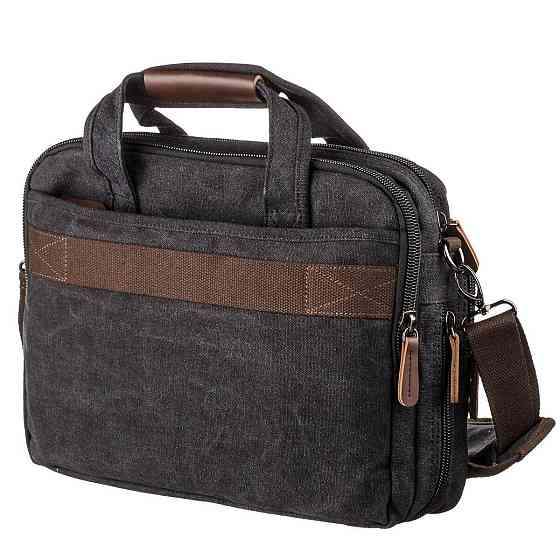Сумка текстильная для ноутбука на два отделения Vintage 20177 Черная Киев