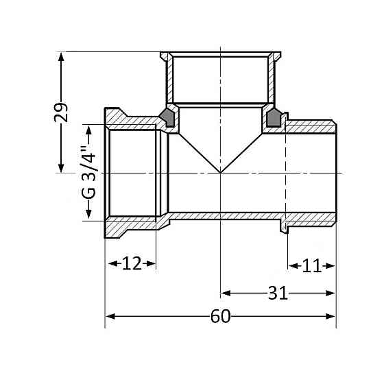 Тройник Thermo Alliance Standart 3/4" ВВН SD41320 Київ