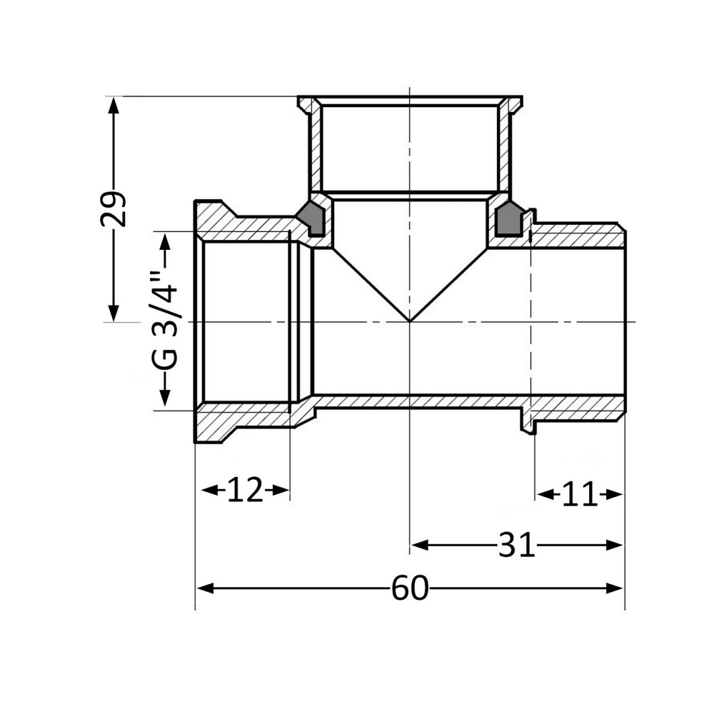 Тройник Thermo Alliance Standart 3/4