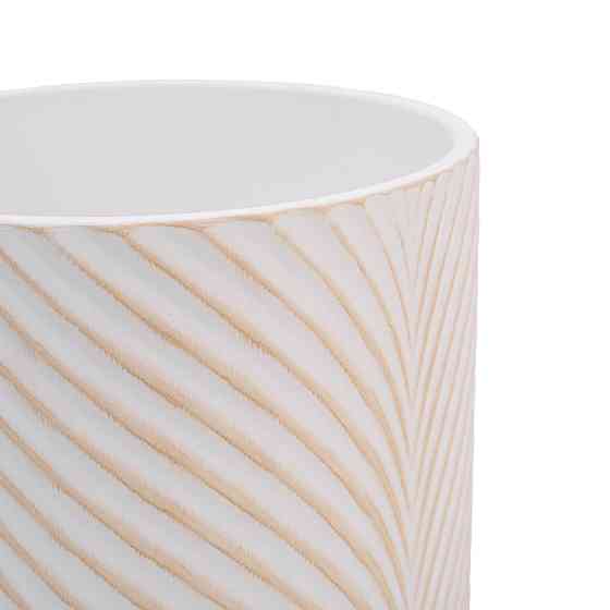 elemi Кашпо для квітів керамічне elemi "Листок" (білий + бежевий) 16" круглий 2,3 л Коломыя