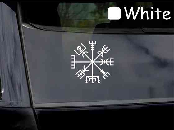 Наклейка на авто Вегвізір 14 см, біла вінілова наклейка на скло та кузов Київ