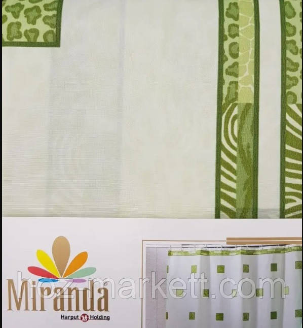 Штора для ванной тканевая Миранда Postaki 180 х 200 см зеленая Харьков - изображение 2