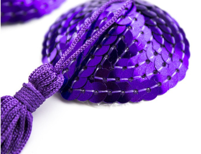 Наклейки на груди з паєтками бузкові - розмір сердечка 5*4,5 см Київ - фото 2