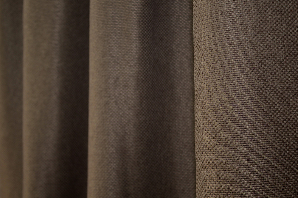Комплект коротких штор VR-Textil Льон-блекаут № 277ш 130х170 см 2 шт Коричневий (35-0037) Київ - фото 6
