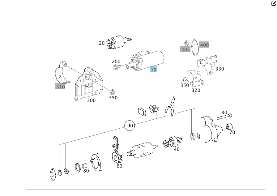 Mercedes-Benz  A0061510501 Стартер для двигунів M112 V6 2.6 3.2 3.7л M272 2.5 3.0 3.5л CLS C219 E-class W211 ML W164 R-class short W251 C-class W203 C Одесса - изображение 5