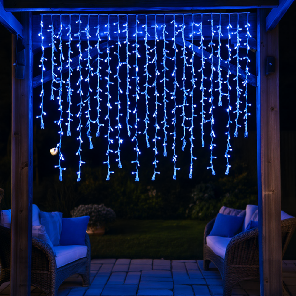 Гирлянда Бахрома 36 м, 600 LED, синій провод Київ - фото 8