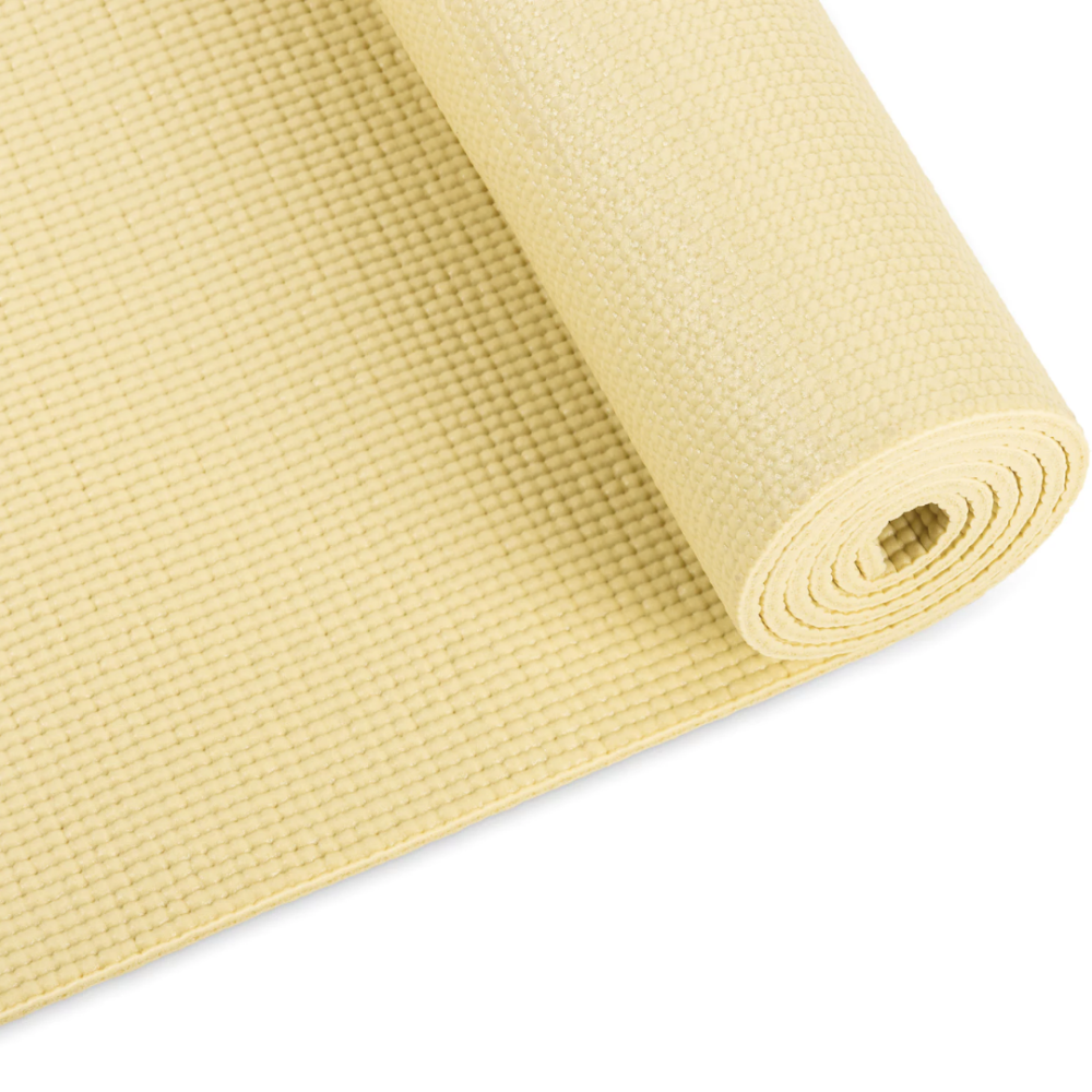 Килимок (мат) для фітнесу та йоги Queenfit 0,5см жовтий Київ - фото 3