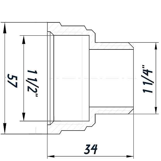 Перехідник редукційний 1 1/2″х1 1/4″ВЗ нікельований восьмигранний NK763O OPTIMUM (000031495) Київ