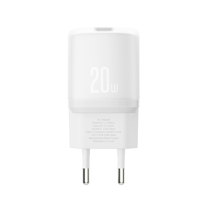 Мережевий зарядний пристрій XO L143 PD20W Single USB-C білий Львів - фото 2