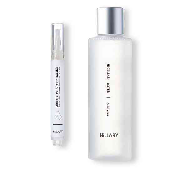 Пептидна бустер-сироватка для росту вій та брів Hillary Lash & Brow Growth Booster + Міцелярна вода Hillary MICELLAR WATER Aloe Київ