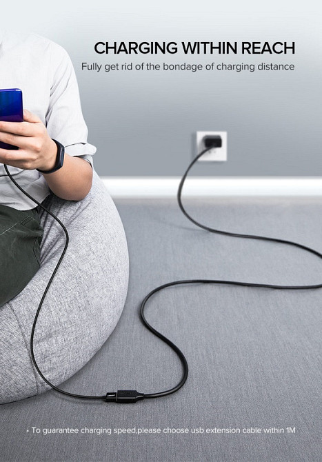 Подключение UGREEN USB 3.0, удлинитель 3м, черный Киев - изображение 3