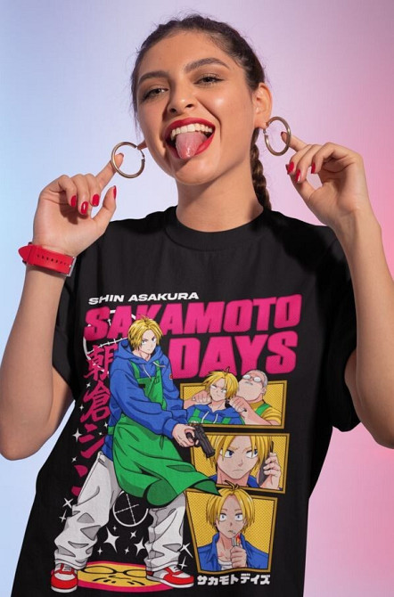 Футболка з аніме принтом Аніме Вінтаге Спекіал Манга оверсайз (S/M/L) Чорний AnimeJ1067 Дніпро - фото 5