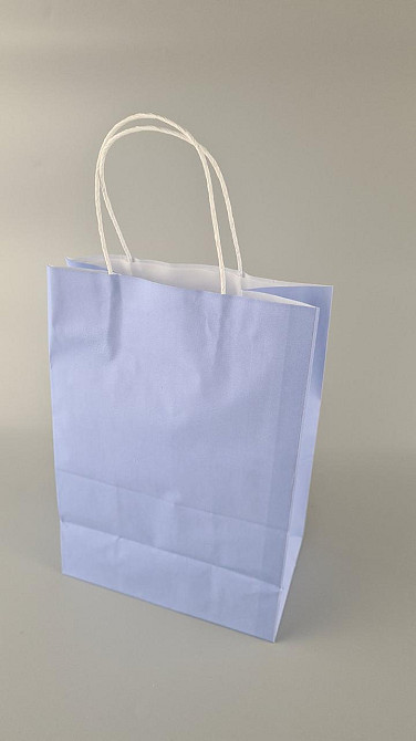 Пакет с ручками бумажный 28*19*11,5  ГОЛУБОЙ (25 шт) Харьков - изображение 1