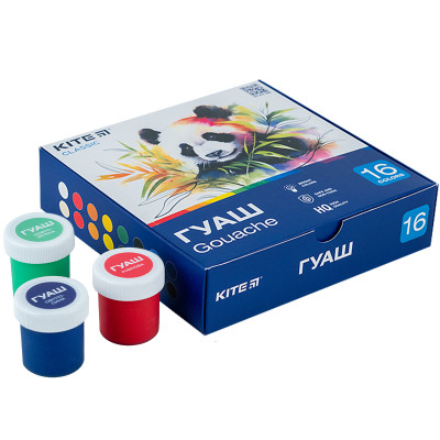Гуашевые краски Kite Classic 16 цветов х 20 мл (K-096) Винница - изображение 2
