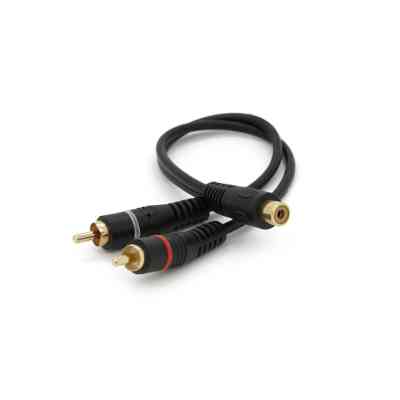 Кабель мультимедійний 1xRCA F to 2xRCA M 0.2m black Voltronic (YT-RCA(F)/2хRCA(M)-0,2CuB) Вінниця