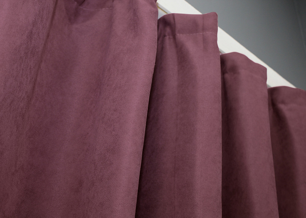 Комплект коротких штор VR-Textil Мікровелюр Petek № 1490ш Пурпурний 140х170 см 2 шт (35-0223) Київ - фото 7