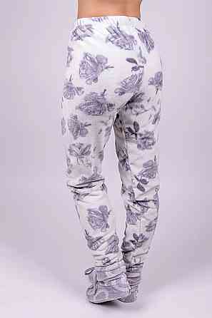 Жiноча пижама - комплект домашнiй теплый "Троянда на молочному" ,топ Крохатушка одяг Київ