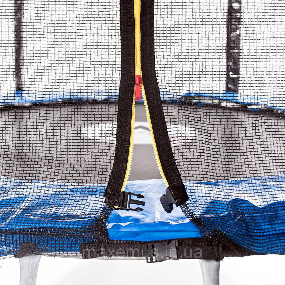 Батут детский Atleto 312 см с защитной сеткой и лестницей батут для детей садовый батут синий Мостиська - фото 6